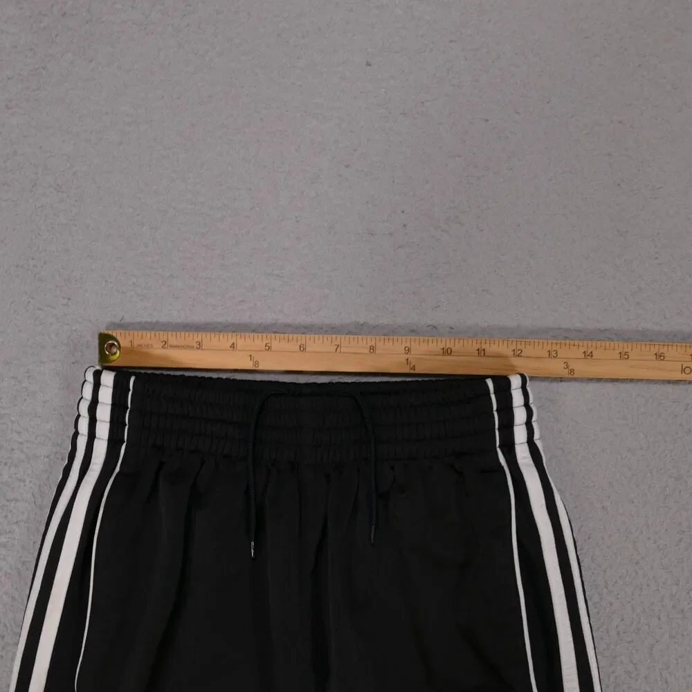 Adidas Track Pants Black/White 3 Stripe Hip Hop y2k Baggy Skate Size S (30x29)